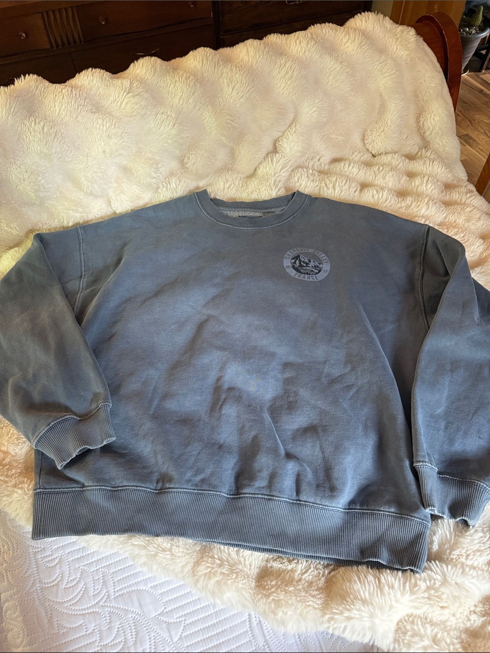 American eagle Washed Slate Blue Crewneck Sweatshirt – Men's Relaxed Fit